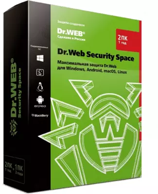 Dr.Web Security Space — лицензия на 1 год на 2 ПК