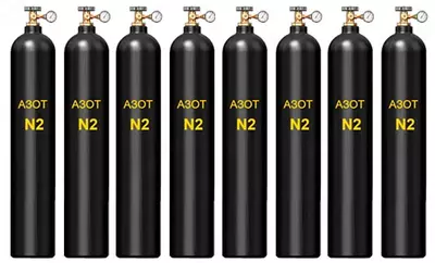 Azot tsilindri 40 l (tiklangandan keyin)