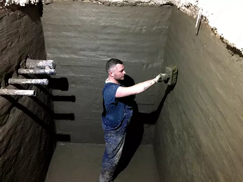   Гидроизоляция бассейнов  питьевых резервуаров  фонтанов конструкций очистных сооружений (аэротанки  отстойники  коллекторы  насосные станции и т.д