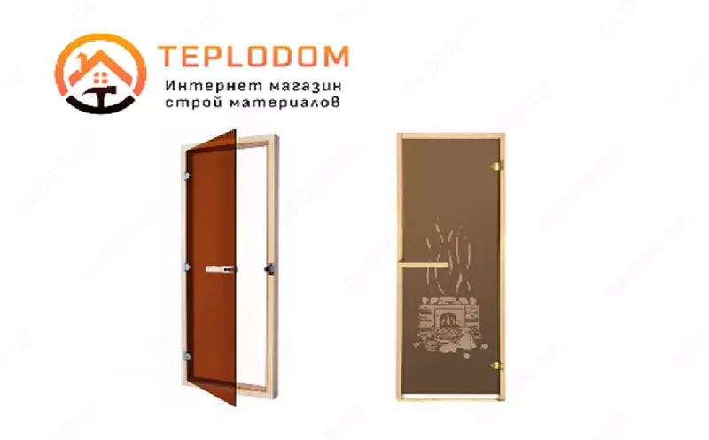 Стеклянные двери для сауны