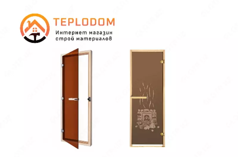 Стеклянная дверь для сауны