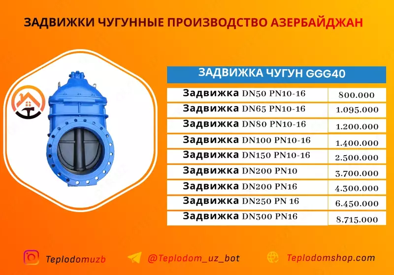  Задвижка DN50 PN10-16 Чугун GGG40 - 