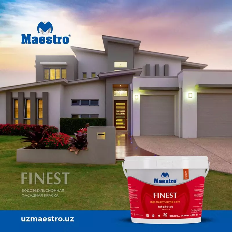 Suvga asoslangan tashqi bo'yoq (Maestro 20kg)