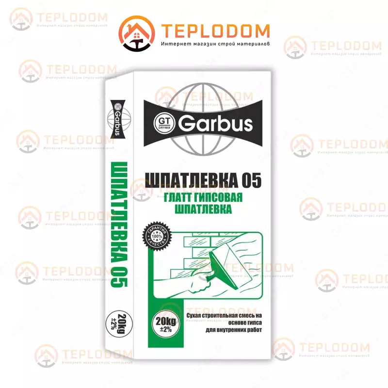 Шпатлёвка Глатт гипсовая Garbus 05 (20кг)