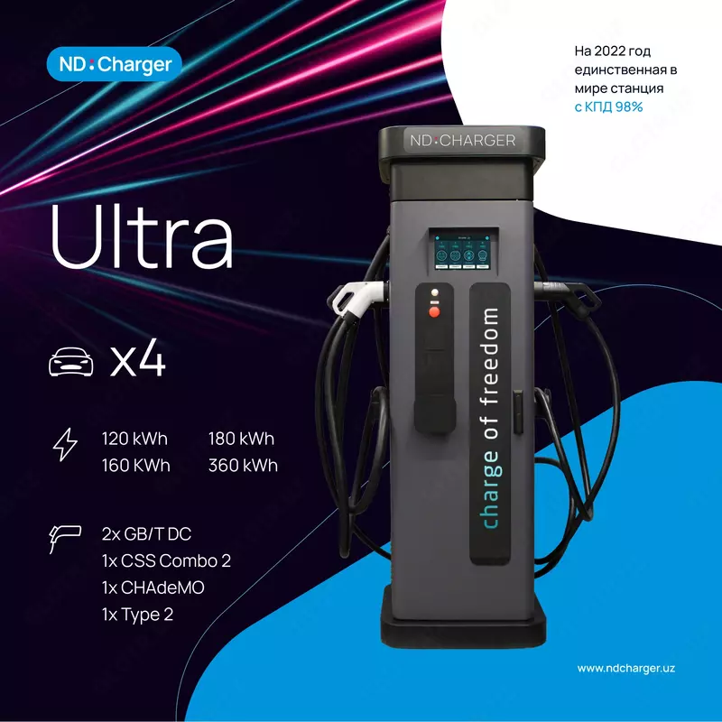 Ультра-скоростная зарядная станция для электромобилей ND Ultra 120