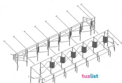 «Yelka» tipidagi sog‘ish zali uchun galvanizatsiyalangan karkas 2×6