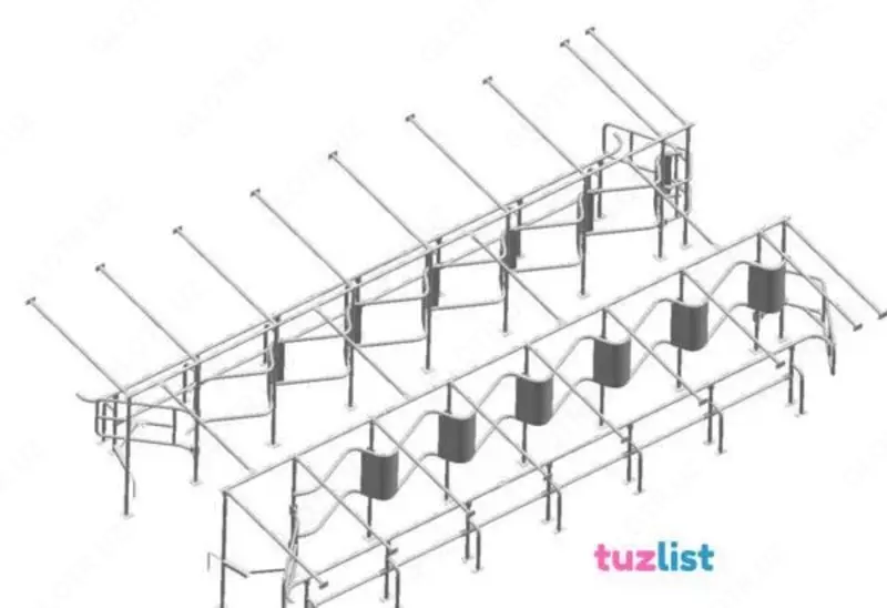 «Yelka» tipidagi sog‘ish zali uchun galvanizatsiyalangan karkas 2×12