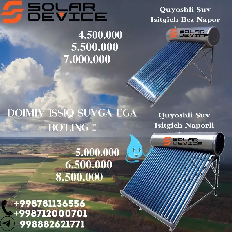 SOLARDEVICE quyosh suv isitgichi