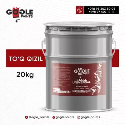 Эмаль универсальная Gogle Paints 20кг темно-красный - 285 897.1 сум / шт.