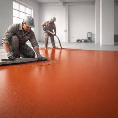  Наливной полимерно-цементный пол FUNMIX 60+ МПа | Для склада  ангара  гаража - 