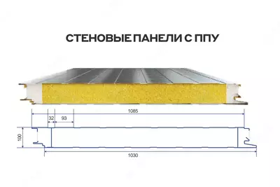 Цена по запросу Стеновая сэндвич-панель с ППУ Akfa Steel