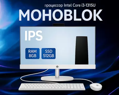Моноблок HP 24 AiO | Maokong24I Shell White - HD Camera - Fixed Stand