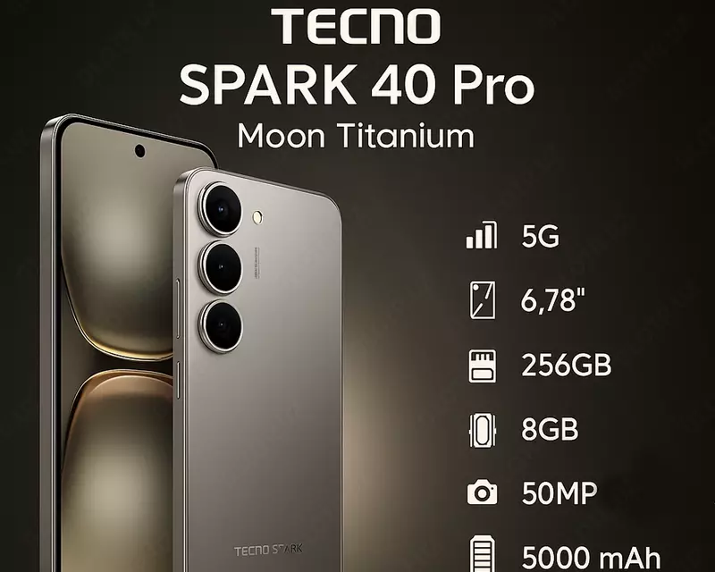 Смартфон SPARK 40 Pro (KM6 256+8) Moon Titanium