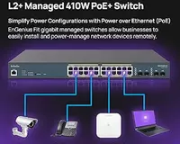 Коммутатор Engenius EWS7928P-FIT (Switch 24-port GbE PoE.af/at(+) 185W 4xSFP L2+ 19i) - 4 890 950 сум