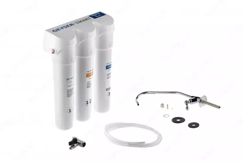 Фильтр для воды под мойку Гейзер Смарт с быстросъемными картриджами