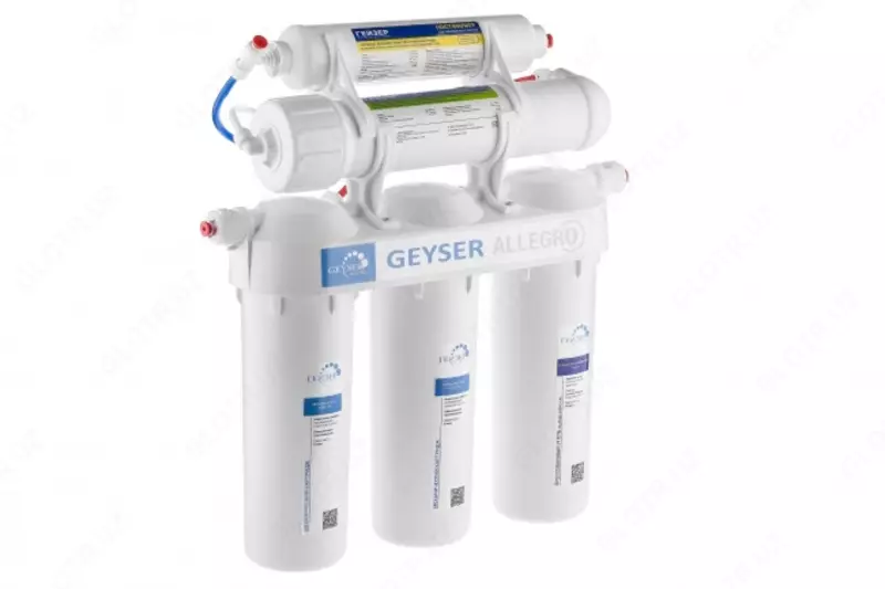  Фильтр для воды под мойку система обратного осмоса Гейзер Аллегро  пластиковый бак  обратный осмос  фильтр для проточной воды  фильтр для питьевой воды - 