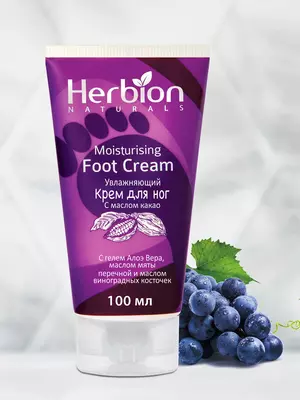 Kakao yog'li Herbion namlantiruvchi oyoq kremi