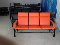 Диван для ожидания трехместный(оранжевый) с черным каркасом - 900 000 сум