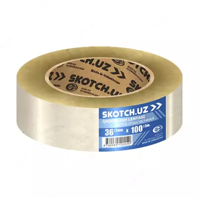 Полимерная лента с липким слоем "Skotch.uz" 100 м (Арт. - 1423411) Прозрачный