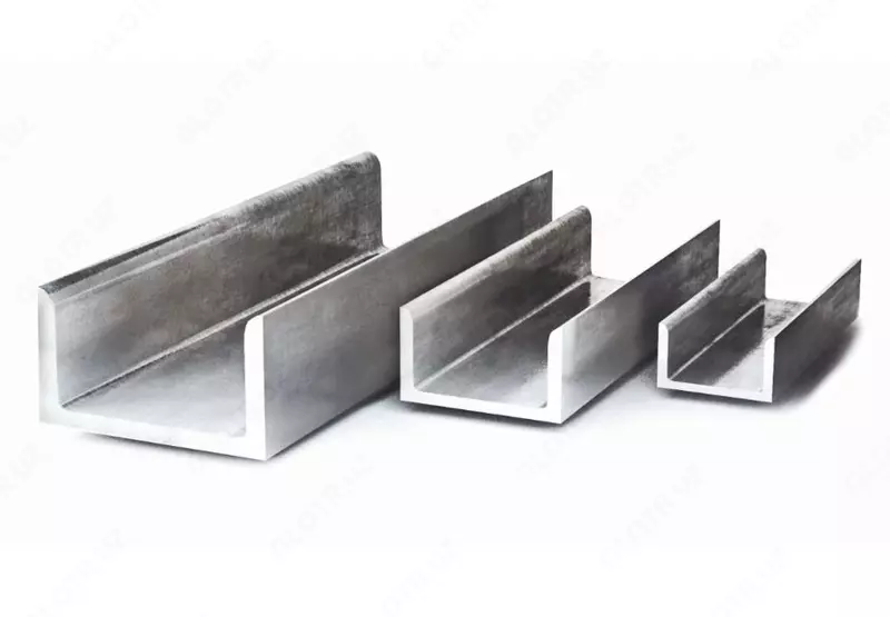 Швеллер алюминиевый Марка: АД31Т1; АД31Т; АД31...  s= 1-12 мм  Размер1: 5-250 мм  Размер2: 6-200 мм