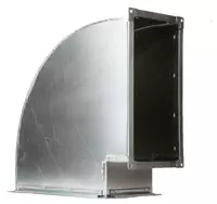 Отвод воздуховода прямоугольный Размер1: 100-1200 мм  Размер2: 100-1200 мм  s= 0 5-1 мм  Угол: 90°