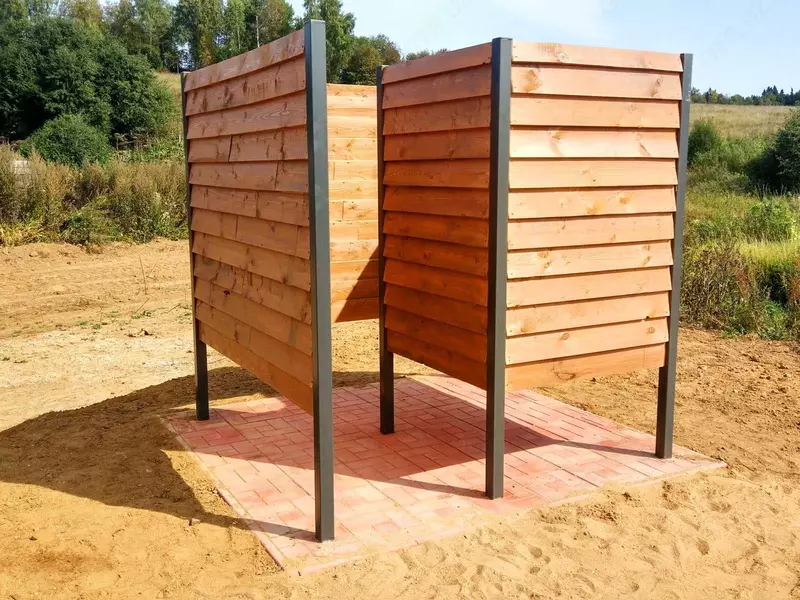 Пляжные кабинки из профнастила L= 1900-3800 мм  Ширина: 1250-2500 мм  Н= 1900 мм