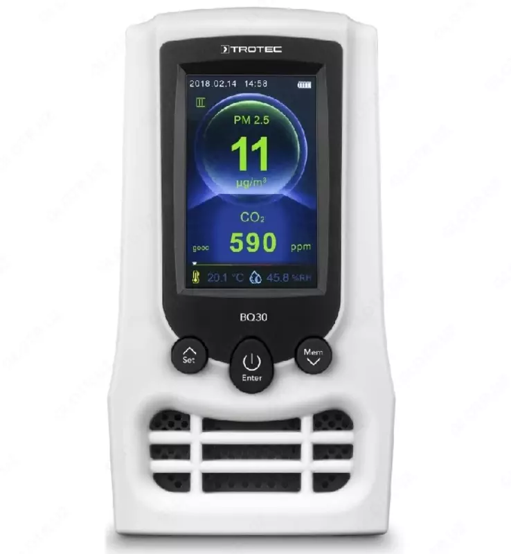 СЧЕТЧИК ПЫЛЕВЫХ ЧАСТИЦ TROTEC BQ30 С ИЗМЕРЕНИЕМ УГЛЕКИСЛОГО ГАЗА (CO₂)