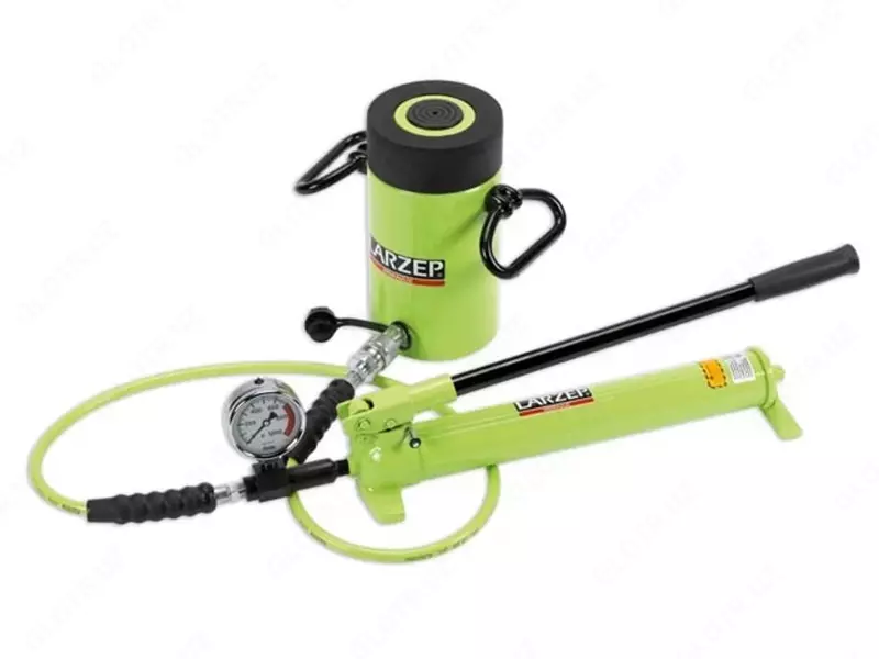 JHZ10008  1018 кН  ход поршня 80 мм  цилиндр с полым поршнем одностороннего действия и комплект воздушного насоса