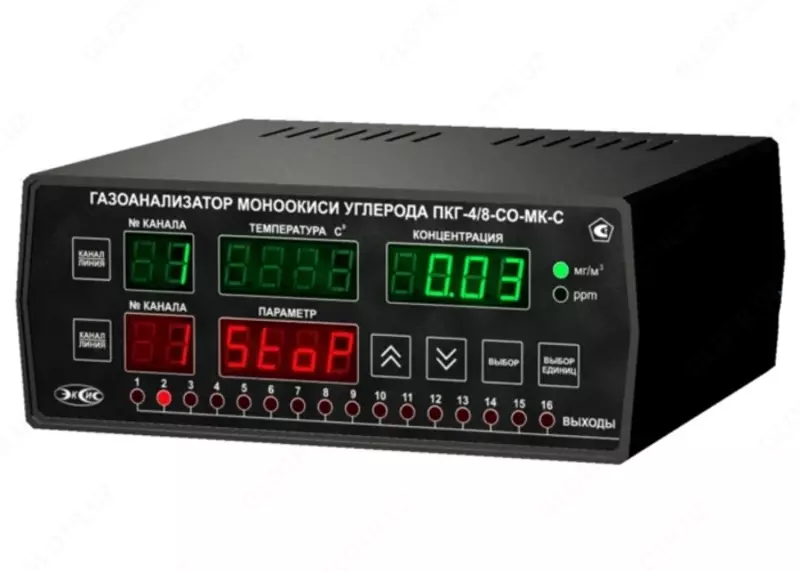 ПКГ-4/8 С-СО-XР-YА — стационарный восьмиканальный газоанализатор монооксида углерода (измерительный блок)