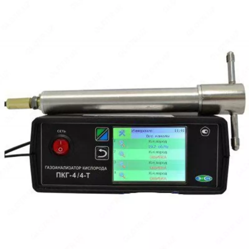 ПКГ-4/4-Т-К-4Р-2А (3) — стационарный восьмиканальный газоанализатор кислорода с цветным графическим дисплеем 3 дюйма (измерительный блок  4 реле 2 аналоговых выхода)
