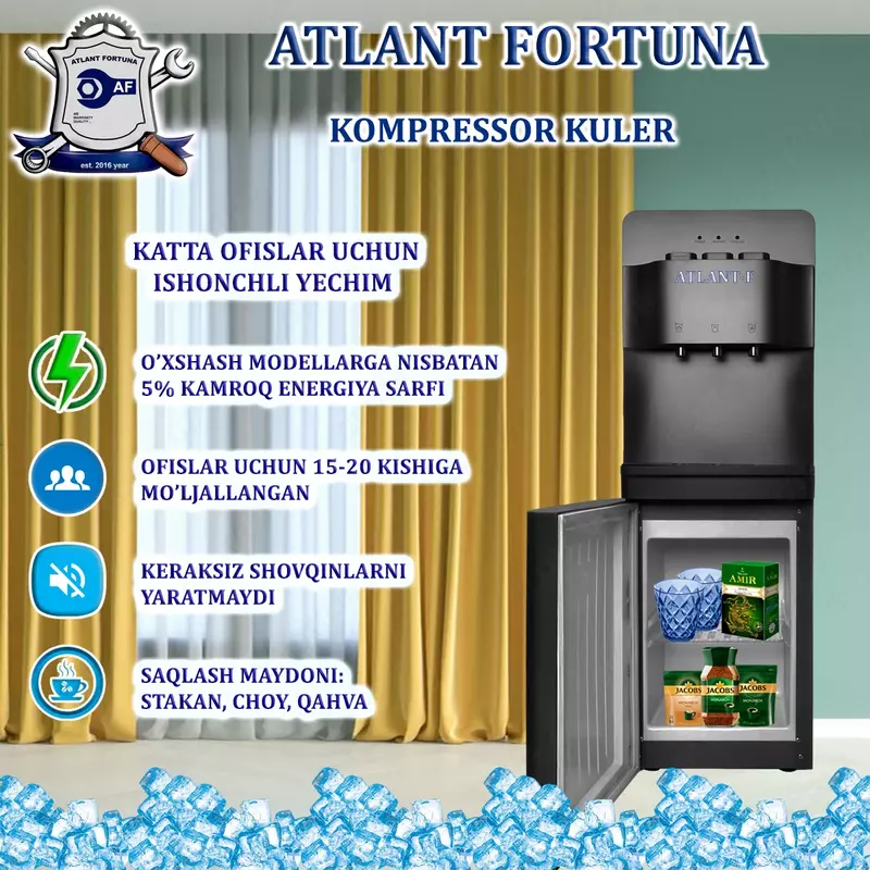 Кулер для воды ATLANT-F модель YLR-LW-2-5-97АLB , чёрный