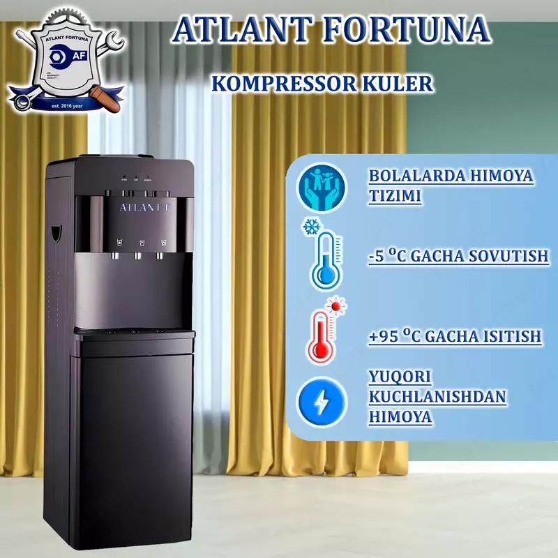 Кулер для воды ATLANT-F модель YLR-LW-2-5-97АLB , чёрный