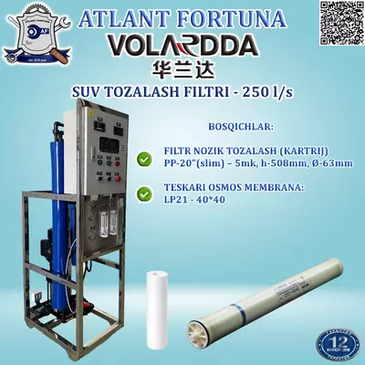 HLDRO-250LPH (VOLARDDA) teskari osmos tizimi