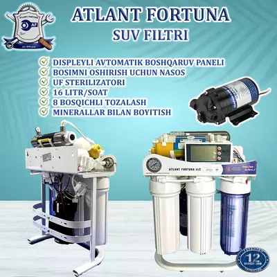 Atlant Fortuna suv filtri, 8 bosqichli filtrlash, 16 l/soat