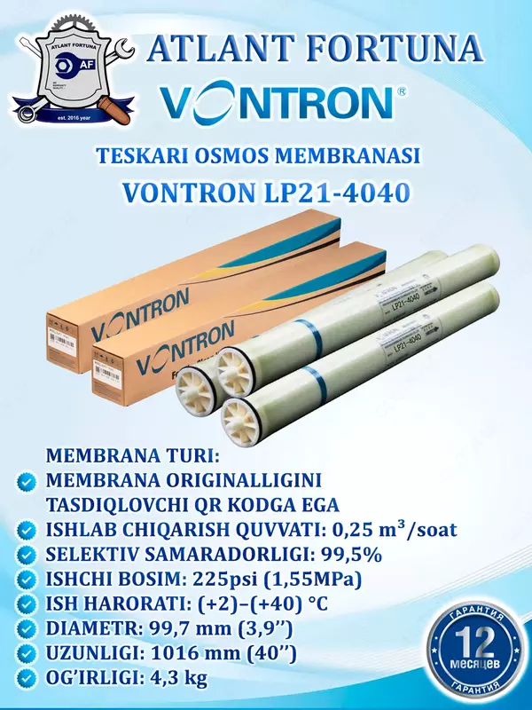 Teskari osmos membranasi VONTRON LP21-4040