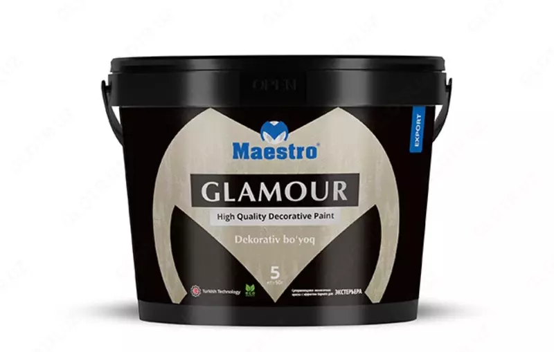 GLAMOR dekorativ bo'yoq (qum effekti) 5 kg