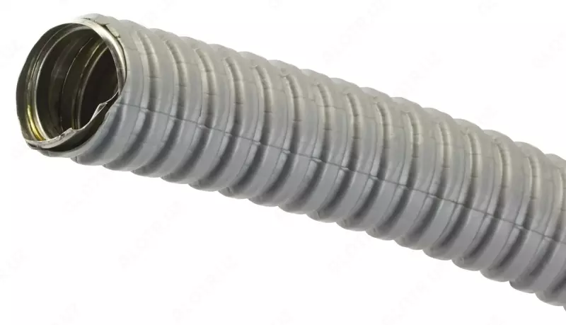  Металлорукав в ПВХ изоляции с протяжкой 16мм (Серая) - 
