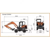 Колесный экскаватор Doosan DX55W - 1 146 077 434 сум
