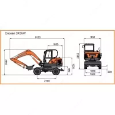 Doosan DX55W g'ildirakli ekskavator - 1 148 172 580 so'm / dona