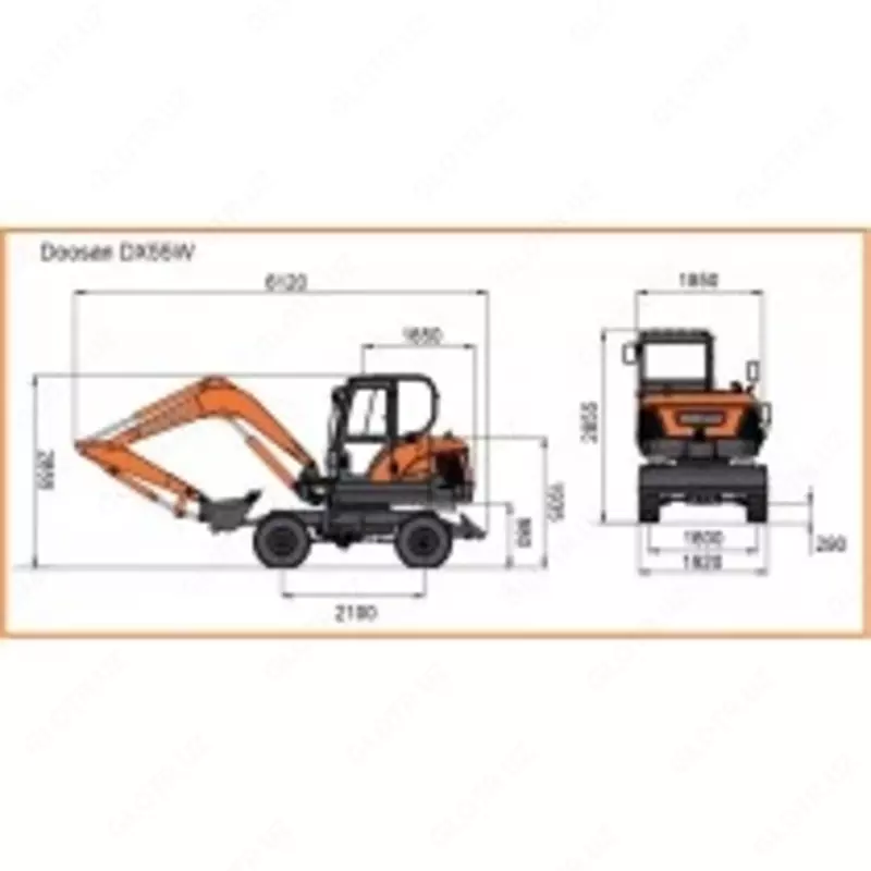 Колесный экскаватор Doosan DX55W - 1 146 077 434 сум