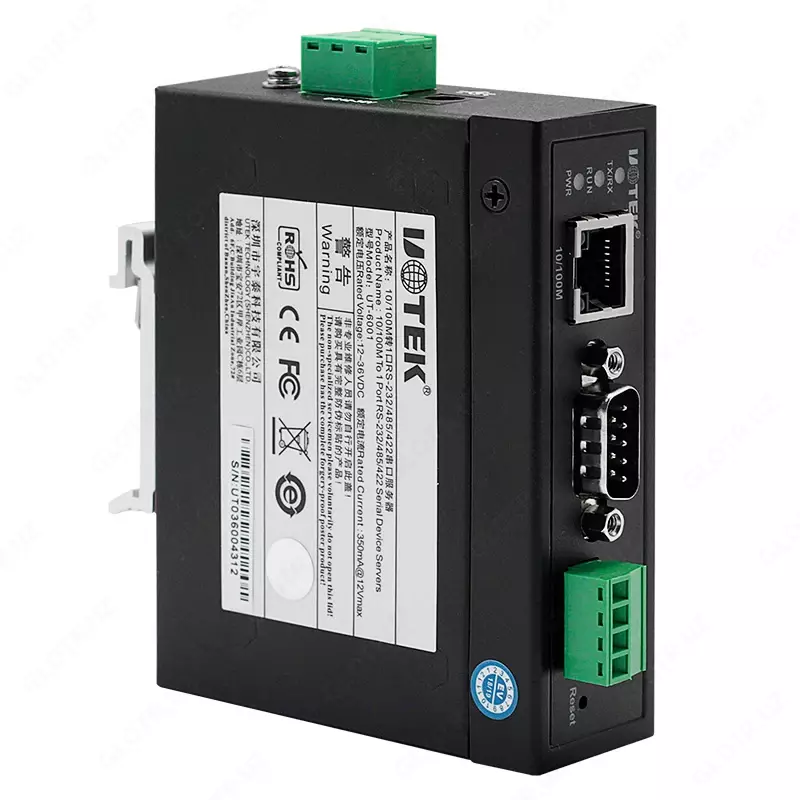 Преобразователь RS 232/485/422 в Ethernet UOTEK UT-UT-6801 10/100M - от {0} сум