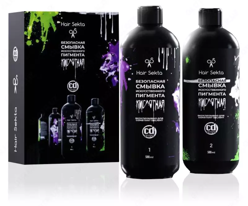КИСЛОТНАЯ СМЫВКА КОСМЕТИЧЕСКОГО ПИГМЕНТА С РАНЕЕ ОКРАШЕННЫХ ВОЛОС HAIR SEKTA & CONSTANT DELIGHT
