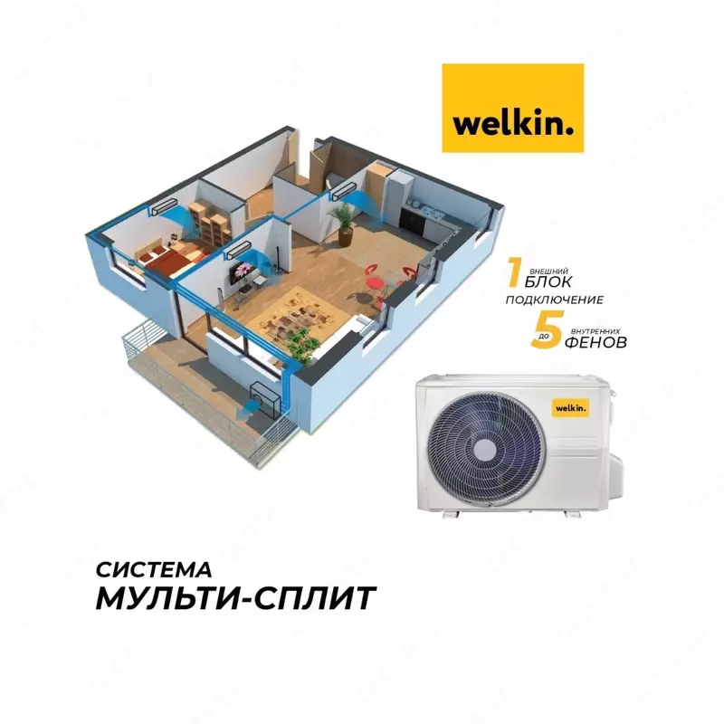 Inverterli konditsionerlar Kop qismli tashqi blok Welkin 18 Inverter