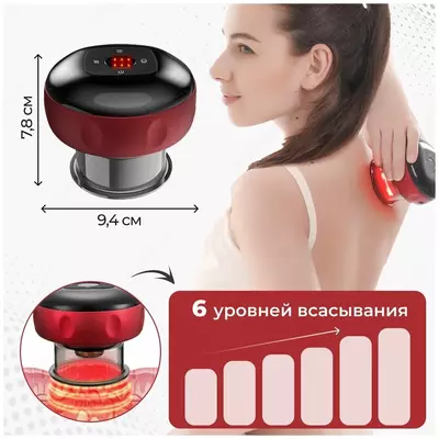 Электрический Вакуумный массажер для тела / Банка с подогревом / Антицеллюлитный массажер Только в розницу