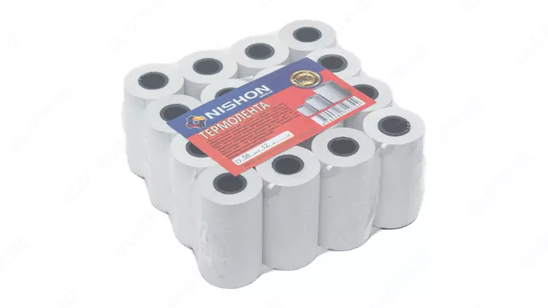  Термобумага Nishon 56 мм х 12 м  со втулкой (чековая термолента) - 