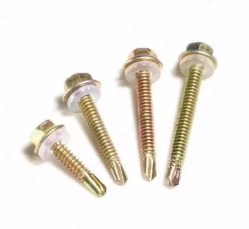 Саморез кровельный по металлу с прессшайбой (желтый) 5 5х125ММ