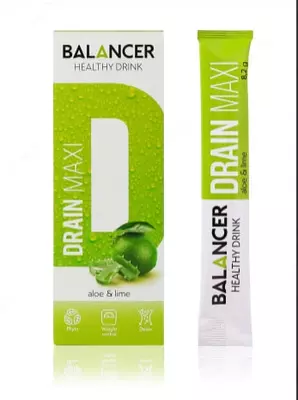 Tozalovchi va drenajlovchi ichimlik Drain Maxi BALANCER DRAIN MAXI “Aloe-laym” ta’mi bilan