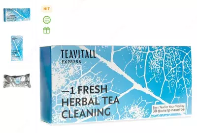 Organizmni mayin tozalash uchun TeaVitall Express Fresh 1 choy ichimligi