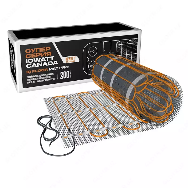 Тонкий самоклеящийся греющий мат IQ FLOOR MAT PRO (Теплый пол) 200Вт/м.кв - 5.0 м² - 3 048 807.7 сум