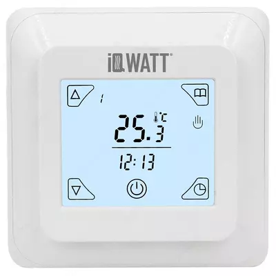Терморегулятор с ЖК-дисплеем и сенсорными кнопками IQ THERMOSTAT TS (white)